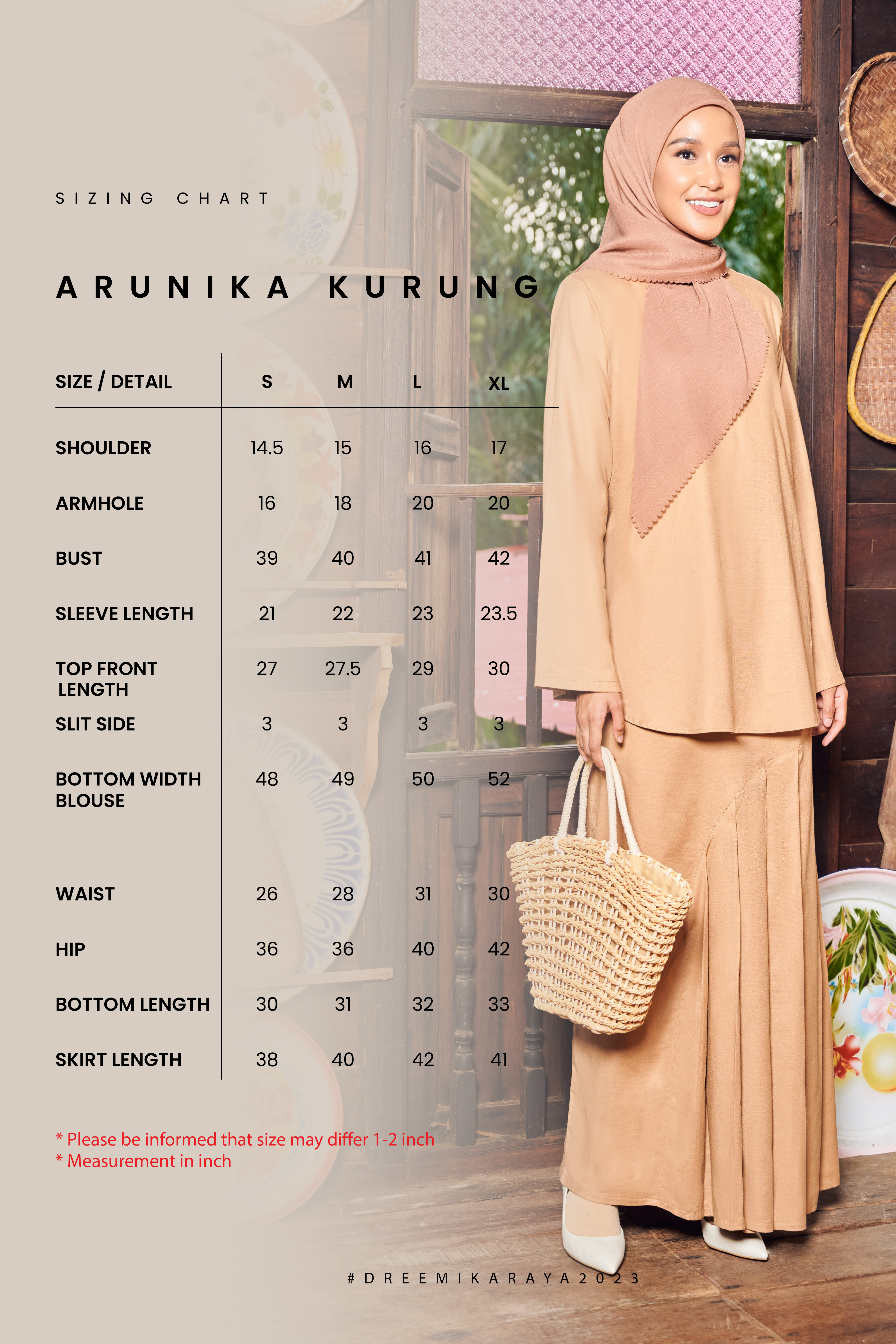(AS-IS) Arunika Kurung in Apricot